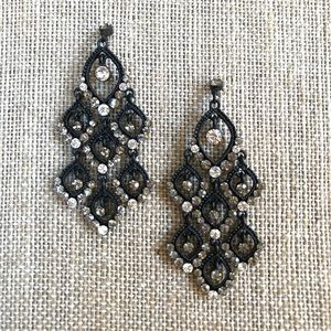 Black Chandeliers with Smoky and White CZ’s
